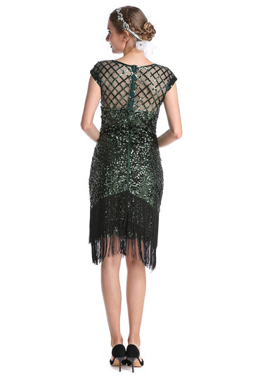 Dark Green Sequin 1920s Dress